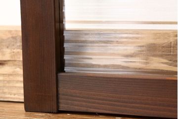 アンティーク　古い木のシンプルなモールガラス明り取り(窓)