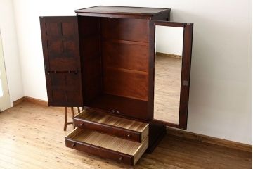 中古　北海道民芸家具ワードローブ(定価588000円)洋服タンス