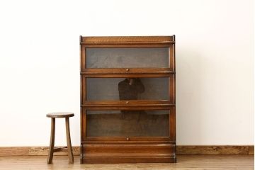 アンティーク家具　イギリスアンティーク　オーク材のスタッキングブックケース(本箱)