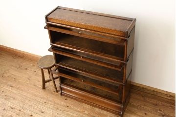 アンティーク家具　イギリスアンティーク　オーク材のスタッキングブックケース(本箱)