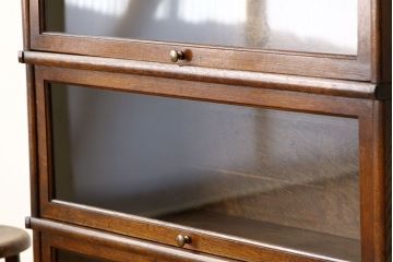 アンティーク家具　イギリスアンティーク　オーク材のスタッキングブックケース(本箱)