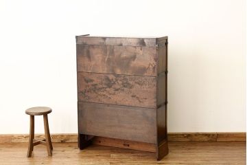 アンティーク家具　イギリスアンティーク　オーク材のスタッキングブックケース(本箱)