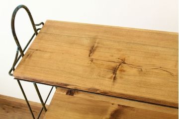 レトロ家具　昭和レトロ　古い商店のアイアン飾り棚(陳列棚)