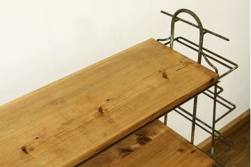 レトロ家具　昭和レトロ　古い商店のアイアン飾り棚(陳列棚)