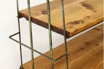レトロ家具　昭和レトロ　古い商店のアイアン飾り棚(陳列棚)