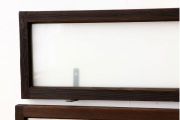 アンティーク　古い木のシンプルな明り取り2枚セット(1)(ガラス戸・欄間)
