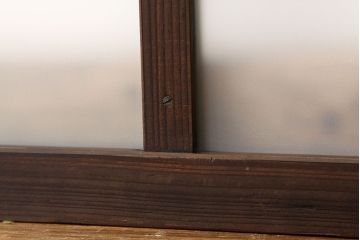 アンティーク　古い木のシンプルな明り取り2枚セット(1)(ガラス戸・欄間)
