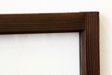 アンティーク　古い木のシンプルな明り取り2枚セット?(ガラス戸・欄間)