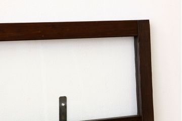 アンティーク　古い木のシンプルな明り取り2枚セット?(ガラス戸・欄間)