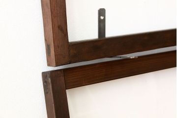 アンティーク　古い木のシンプルな明り取り2枚セット?(ガラス戸・欄間)