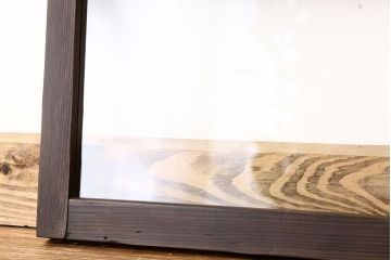 アンティーク　古い木のシンプルな明り取り2枚セット?(ガラス戸・欄間)