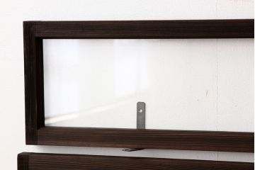 アンティーク　古い木のシンプルな明り取り2枚セット(3)(ガラス戸・欄間)