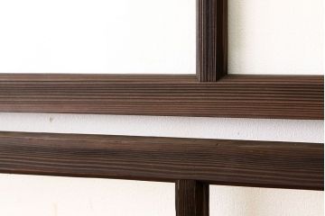 アンティーク　古い木のシンプルな明り取り2枚セット(3)(ガラス戸・欄間)