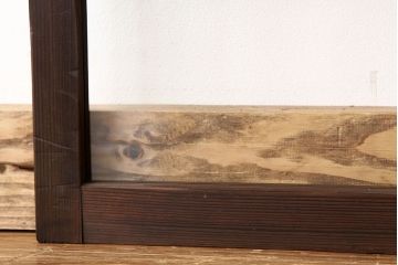 アンティーク　古い木のシンプルな明り取り2枚セット(3)(ガラス戸・欄間)