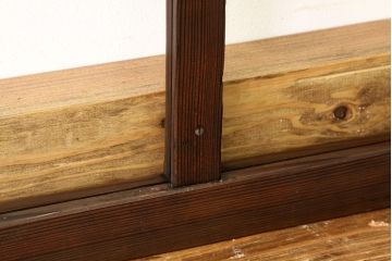 アンティーク　古い木のシンプルな明り取り2枚セット(3)(ガラス戸・欄間)