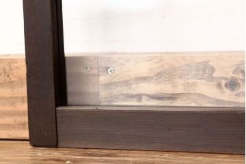アンティーク　古い木のシンプルな明り取り2枚セット?(ガラス戸・欄間)