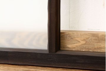 アンティーク　古い木のシンプルな明り取り2枚セット(5)(ガラス戸・欄間)