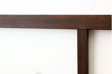 アンティーク　古い木のシンプルな明り取り2枚セット(5)(ガラス戸・欄間)