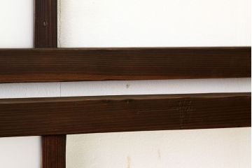 アンティーク　古い木のシンプルな明り取り2枚セット(5)(ガラス戸・欄間)