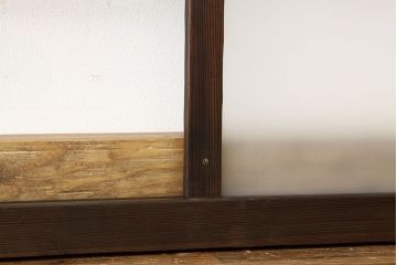 アンティーク　古い木のシンプルな明り取り2枚セット(5)(ガラス戸・欄間)