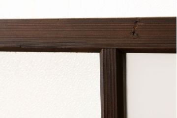アンティーク　古い木のワイドサイズダイヤガラス明り取り1枚(ガラス戸・欄間)