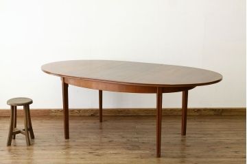 ヴィンテージ家具　北欧ビンテージオーバルエクステンションテーブル1960年代ミッドセンチュリー