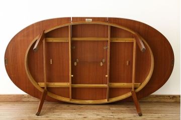 ヴィンテージ家具　北欧ビンテージオーバルエクステンションテーブル1960年代ミッドセンチュリー