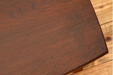 アンティーク家具　アンティーク　天板欅一枚板の小さな角ちゃぶ台(テーブル)