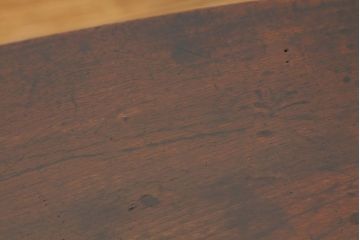 アンティーク家具　アンティーク　天板欅一枚板の小さな角ちゃぶ台(テーブル)