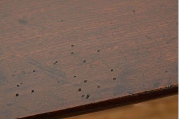 アンティーク家具　アンティーク　天板欅一枚板の小さな角ちゃぶ台(テーブル)