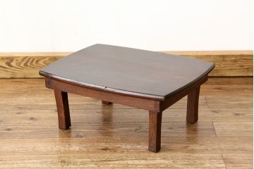 アンティーク家具　アンティーク　天板欅一枚板の小さな角ちゃぶ台(テーブル)