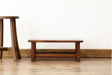 アンティーク家具　アンティーク　天板欅の小さなテーブル(花台)