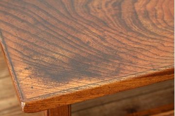 アンティーク家具　アンティーク　天板欅の小さなテーブル(花台)