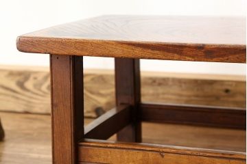 アンティーク家具　アンティーク　天板欅の小さなテーブル(花台)