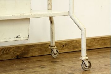 ヴィンテージ家具　希少イギリスビンテージアイアンキャビネット(ケビントガラスケース)(医療棚)
