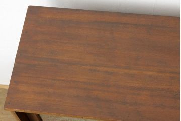 アンティーク家具　アンティーク古い無垢板の結霜ガラスの下駄箱(収納棚)