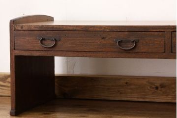 レトロ家具　昭和レトロ　古い木の使い込まれた文机(テーブル)