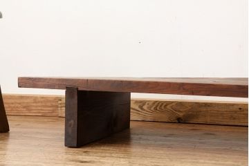 アンティーク家具　古民具・骨董　ジャンク品　反り有り古い木の脚付き裁ち板