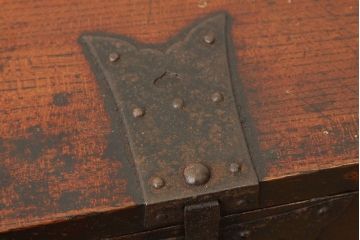 アンティーク雑貨　古民具・骨董　総欅引き出し付き銭箱