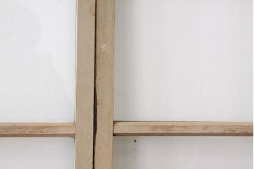 昭和レトロ　シャビーなペイントがおしゃれなアンティークガラス引き戸4枚セット(窓)