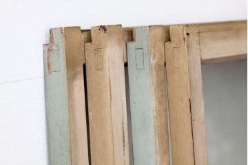 昭和レトロ　シャビーなペイントがおしゃれなアンティークガラス引き戸4枚セット(窓)