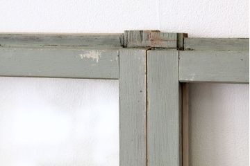 昭和レトロ　シャビーなペイントがおしゃれなアンティークガラス引き戸4枚セット(窓)
