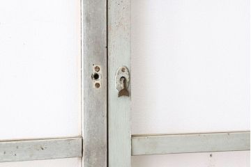 昭和レトロ　シンプルなペイントガラス窓2枚セット(ガラス戸・引き戸)