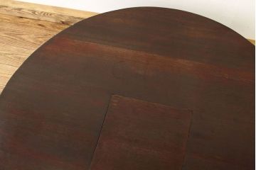 アンティーク家具　珍品!古い木の中抜き丸型ちゃぶ台