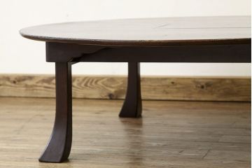 アンティーク家具　珍品!古い木の中抜き丸型ちゃぶ台