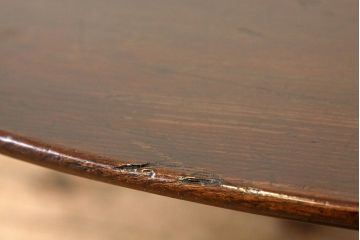 アンティーク家具　珍品!古い木の中抜き丸型ちゃぶ台