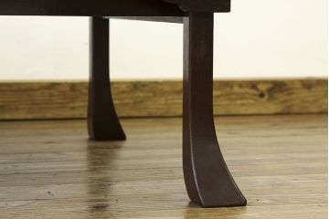 アンティーク家具　珍品!古い木の中抜き丸型ちゃぶ台