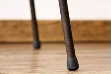 レトロ家具　アンティーク　天板無垢板の鉄脚テーブル(4)アイアン作業台昭和レトロ(鉄足、机、在宅ワーク、在宅用テーブル、作業台、デスク)