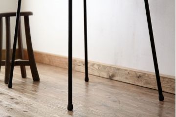 アンティーク家具　アンティーク　天板無垢板の鉄脚テーブル(6)