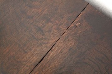 レトロ家具　昭和レトロ　古い工場のナラ材引き出し付きサイドテーブル